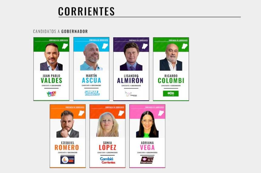 Elecciones en Corrientes: siete candidatos compiten por la gobernación en un escenario abierto