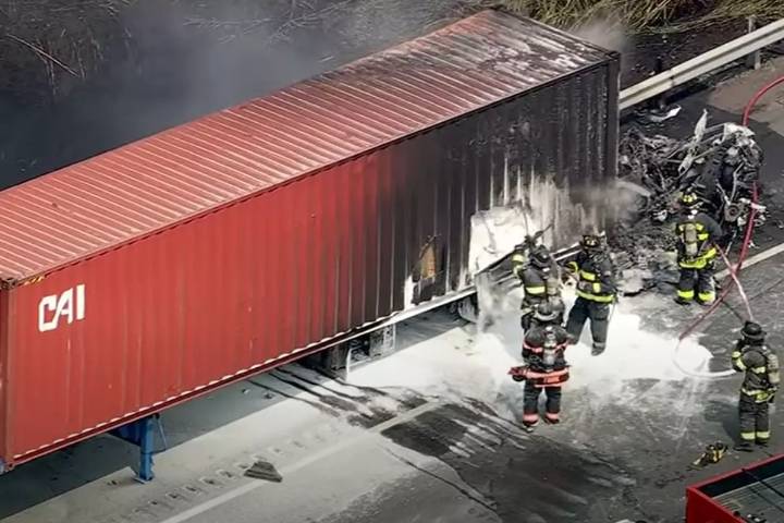 1 dead after 2 trucks, pickup, van and car collide on Turnpike