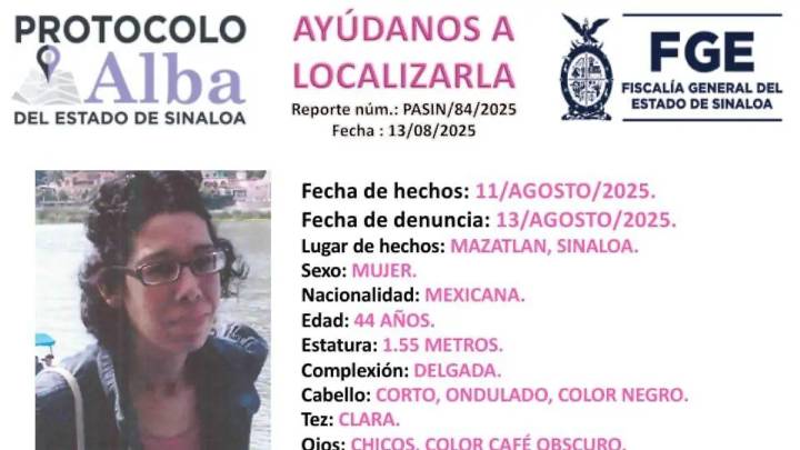 Virginia desaparece en Mazatlán; la buscan desde el lunes