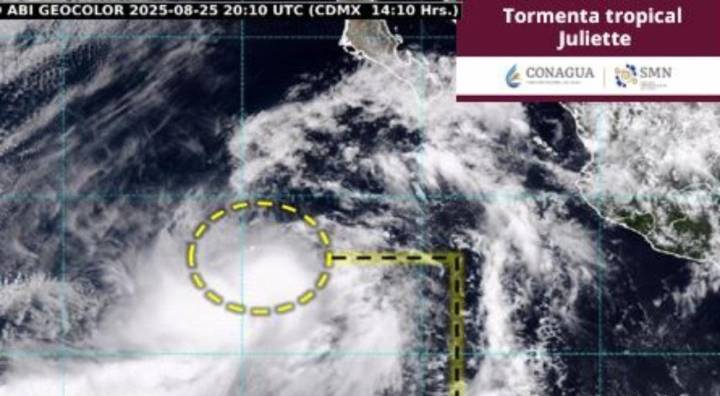 Tormenta tropical "Juliette" ocasiona lluvias fuertes y oleaje elevado en BCS