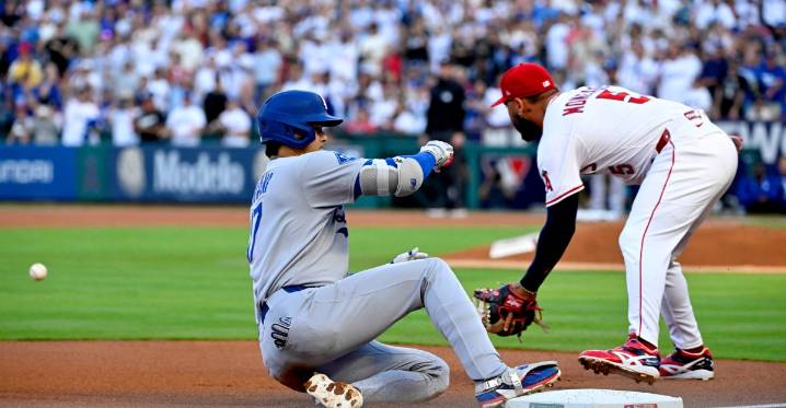 Dodgers drop to second place after a one-run loss against the Angels