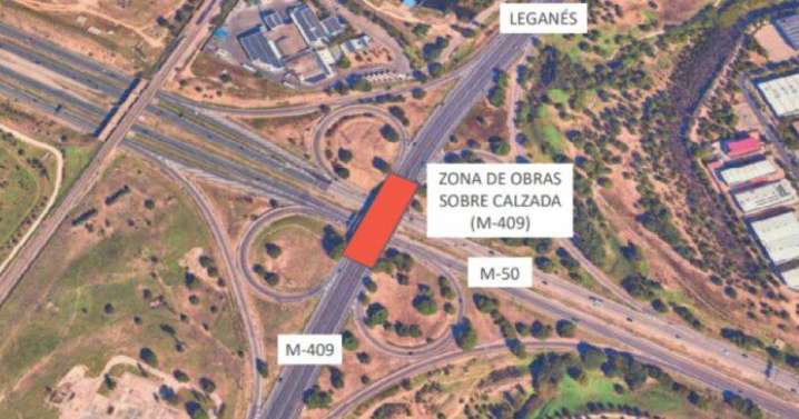 Corte total de la M-409 entre Leganés y Fuenlabrada por obras que se extenderán durante tres meses
