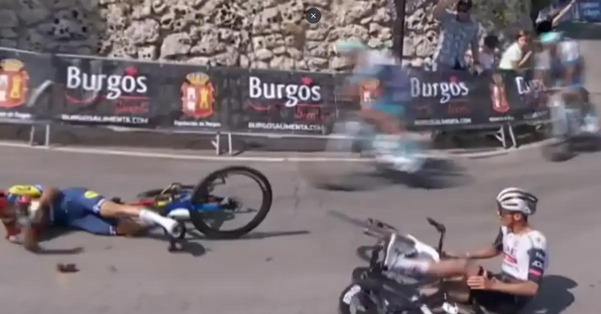 Isaac del Toro sufre caída en la primera etapa de la Vuelta a Burgos