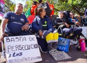 Acampe y marcha cartonera contra Jorge Macri