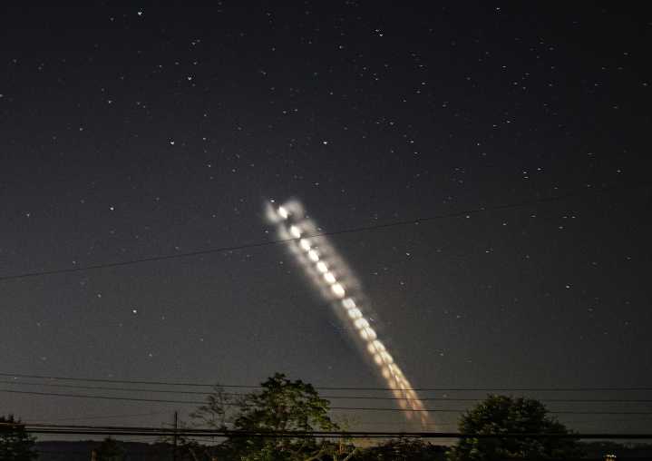 Stargazers dazzled as spirals of light appear in night sky