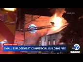 Large fire breaks out near AT&T building, causing small explosion