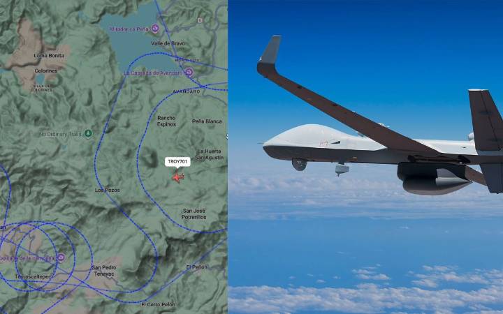 Dron de la Fuerza Aérea estadounidense sobrevuela Edomex por horas