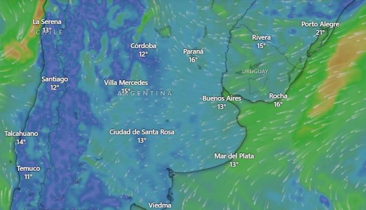 Lluvias hasta el miércoles. Mapa de lluvias en vivo: así avanza la ciclogénesis en Buenos Aires hoy, lunes 18 de agosto
