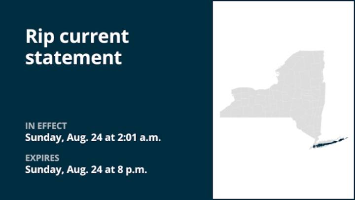 NY weather: Rip current statement active for part of New York until Sunday evening