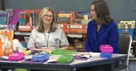 Governor Whitmer visits Wyandotte elementary school as budget battle continues