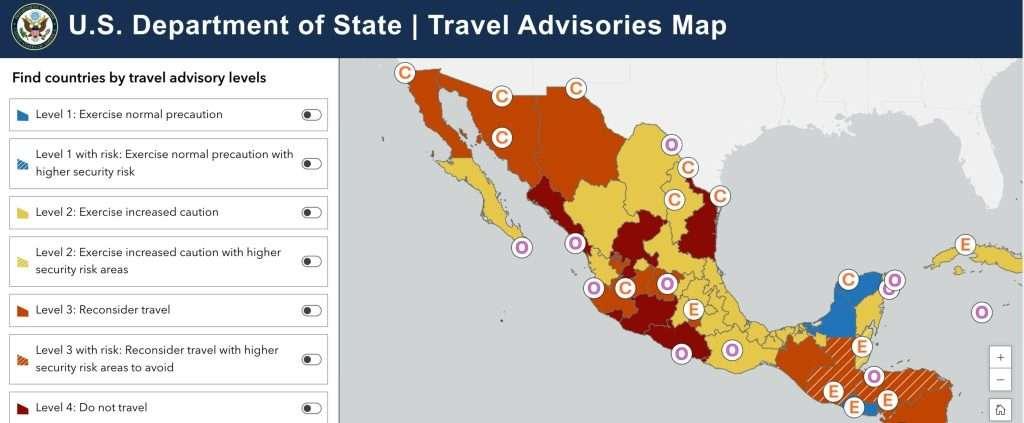 EU coloca a 30 estados de México en alerta de seguridad para viajes