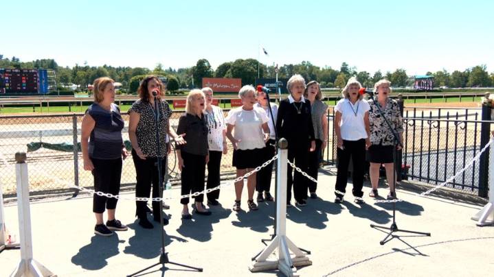 Saratoga Soundtrack Chorus performs at the Saratoga Race Course