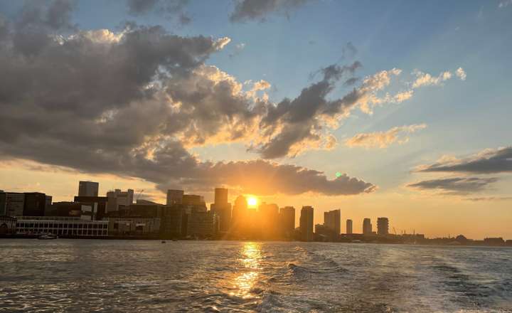 What would a big afternoon storm be without a glorious sunset, rainbows and flooding?