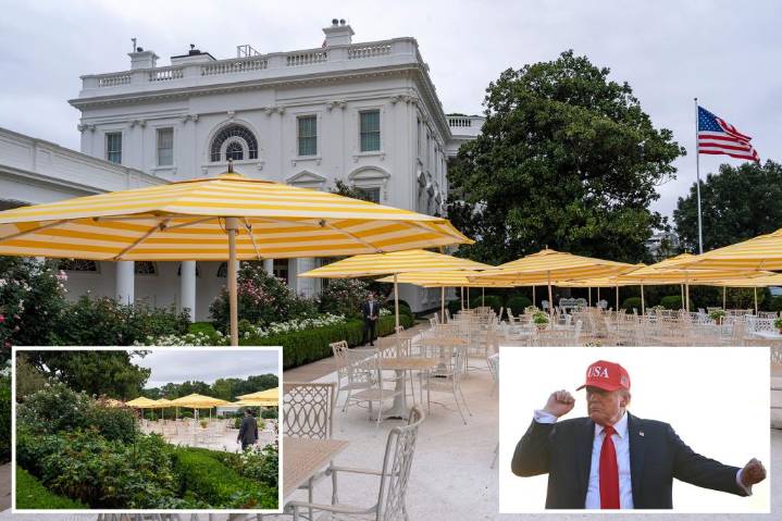 Trump plays DJ on White House’s new patio, blasting Pavarotti and Procol Harum