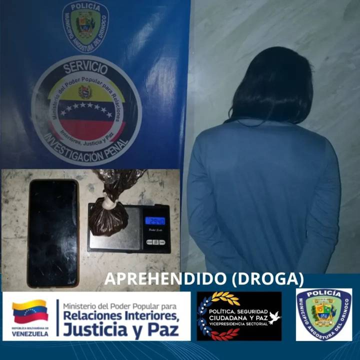 Detenido “Melena” en Ciudad Bolívar por drogas