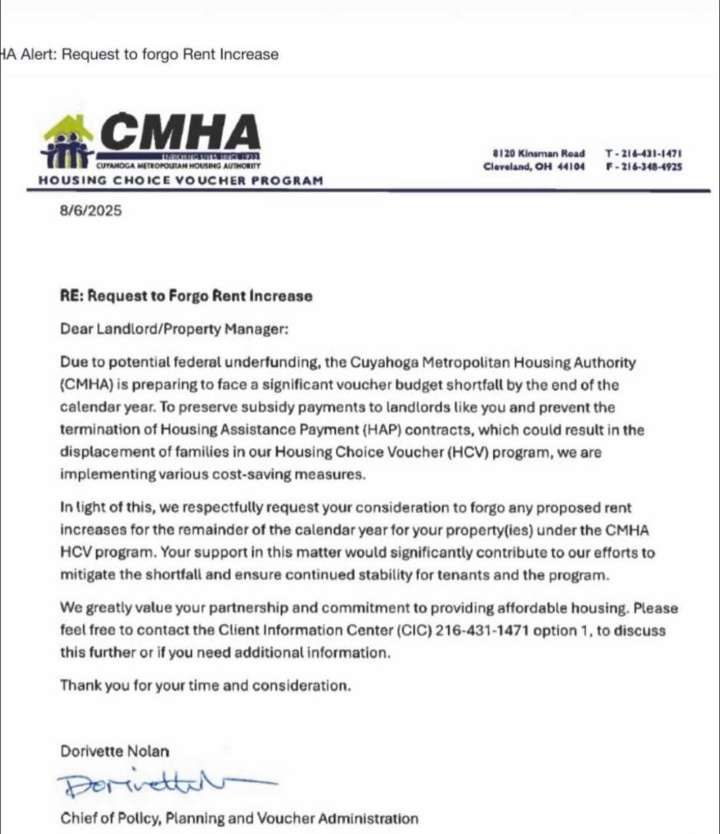 CMHA requests rent freeze from landlords as federal funds dwindle