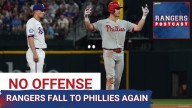 The Rangers offensive struggles continued in a 2nd straight loss to the Phillies.