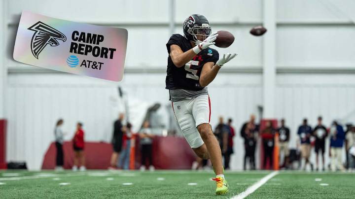 Falcons Camp Report: Drake London shines in first indoor practice