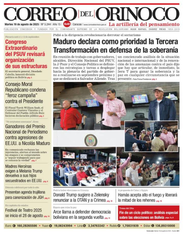 Edición Impresa Correo del Orinoco N° 5.244