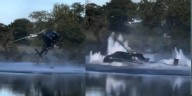 Helicóptero se estrella en un lago  en Francia