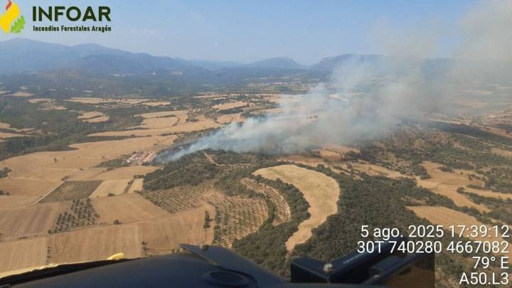 Queda extinguido el incendio en un encinar entre Abiego y Bierge tras más de dos días de labores de extinción