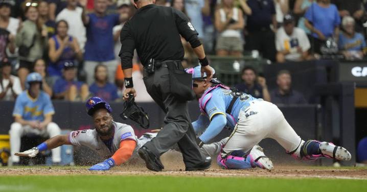 Brewers hold off skidding Mets 3-2 for 7th straight win thanks to Perkins' throw