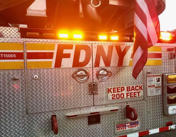 Firefighter injured in building blaze near Bronx hospital