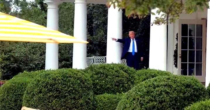 Trump Shows Off White House Patio — With Umbrellas ‘Literally From Mar