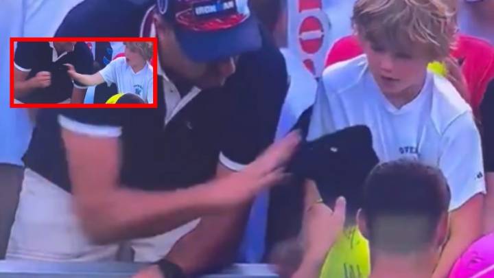 Sujeto le arrebata a un niño la gorra que le dio el tenista polaco Kamil Majchrzak