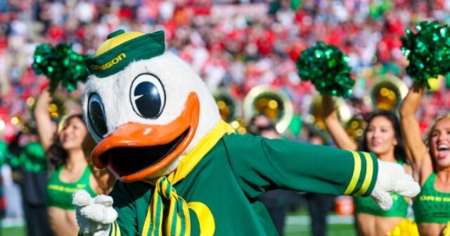 WATCH: Oregon Duck Loses Head in Fall Before Season Opener