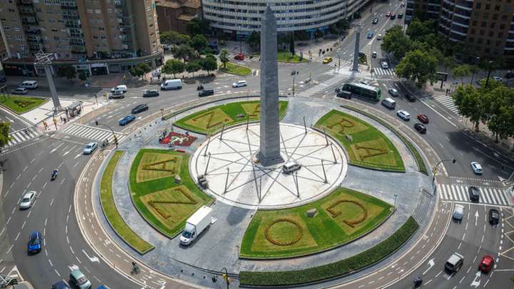 La plaza de Europa 'vende' Zaragoza por televisión en 190 países gracias a la Vuelta a España