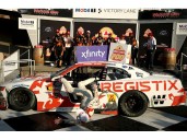 NASCAR driver breaks collarbone in fall from car celebrating win