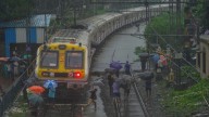 Photo of a stalled commuter train on a submerged track shows Mumbai's frailties during monsoon