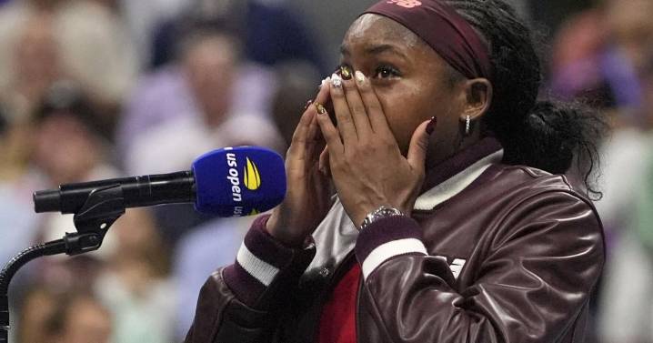 Gauff wipes away tears at US Open while winning again