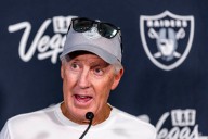 Raiders’ Pete Carroll meets with the media after Thursday’s practice