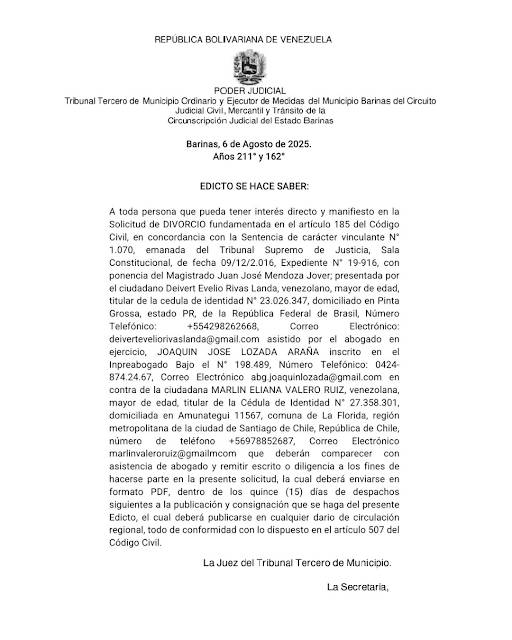 EDICTO a quien pueda interesar ASUNTO: EP21
