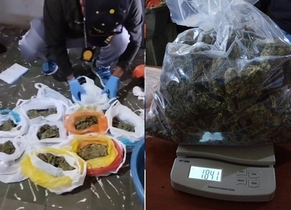 FISCALÍA ESPECIALIZADA EN TRÁFICO ILÍCITO DE DROGAS INCAUTÓ MÁS DE 2 KILOS DE MARIHUANA