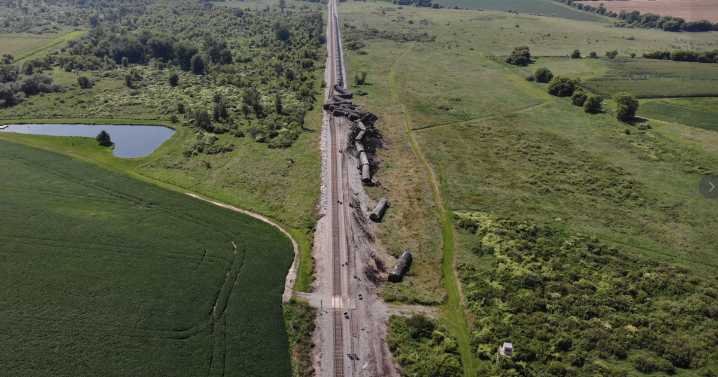 30+ train cars derail in rural Dodge County; clean up underway