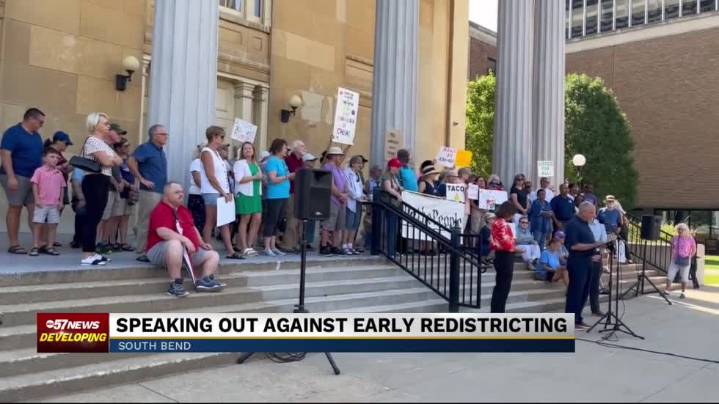 PLAYLIST: 'Texas was first, and we believe Indiana will be next,' South Bend Democrats rally against Republican redistricting efforts