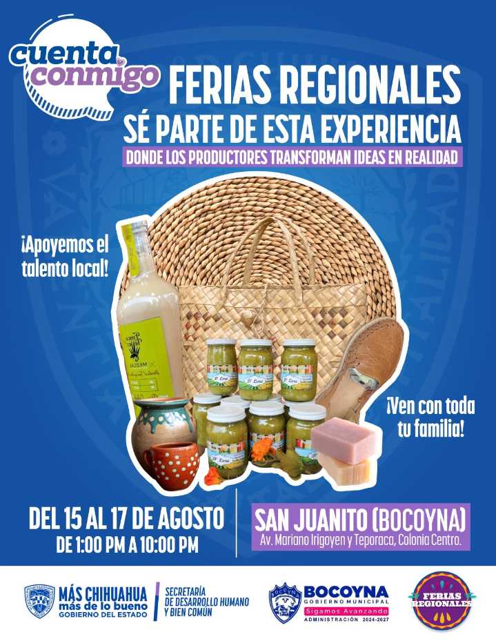 Invitan a la “Feria de Productores Regionales”, en San Juanito