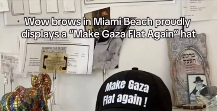Miami Beach Salon Displays 'Make Gaza Flat Again' Hat. Backlash Ensues.