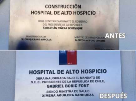 Polémica en hospital de Alto Hospicio: MOP confirma reinstalación de placa que reconocía a Piñera