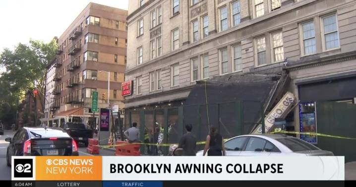Video shows hotel awning collapse over Brooklyn Heights subway station entrance