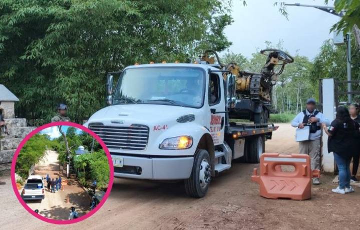 Autoridades catean un predio en la Ruta de los Cenotes