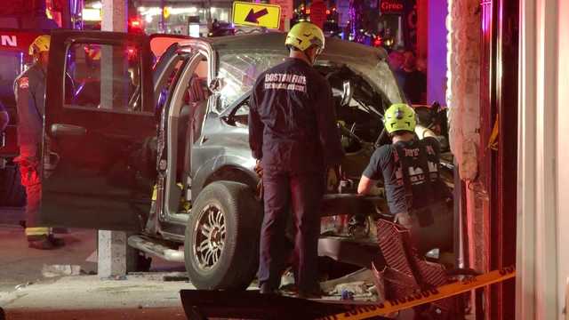Driver injured when pickup truck crashes into East Boston home