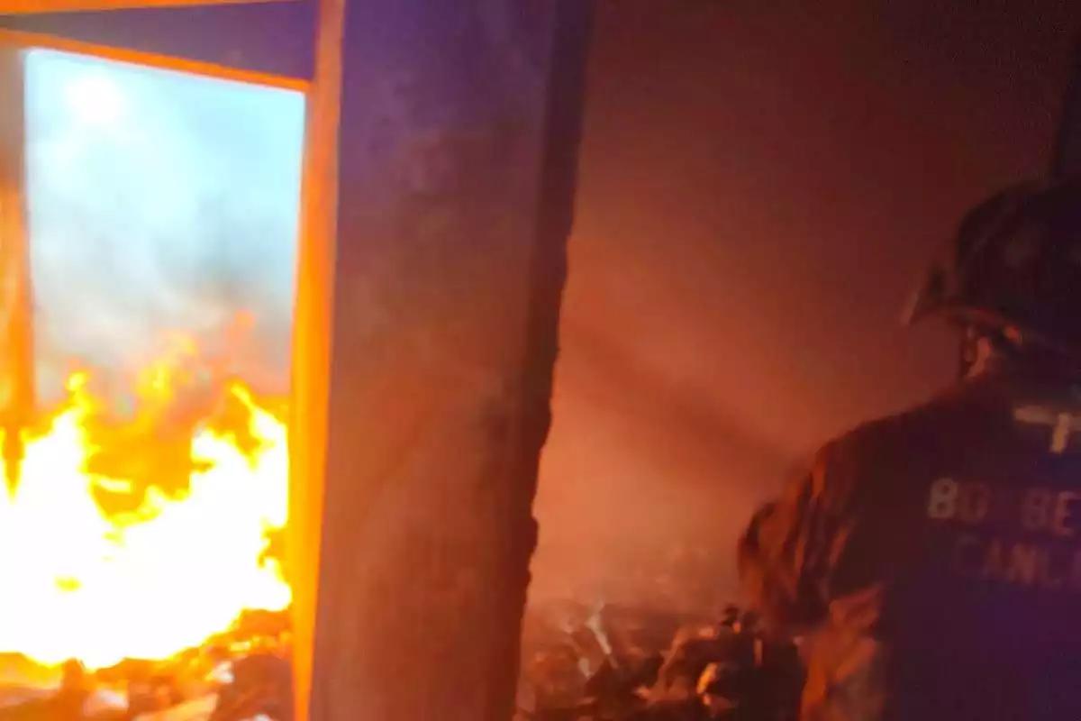 Incendio en predio abandonado en la SM 63 de Cancún moviliza a cuerpos de emergencia