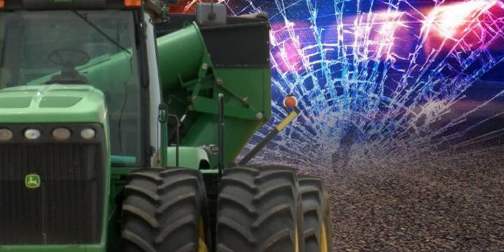 Man dies after pickup truck hits farm tractor in Cass County