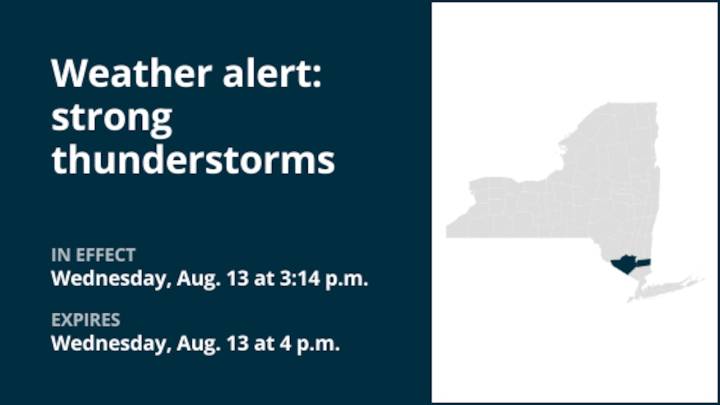 NY weather: Thunderstorms with marble-sized hail in Orange and Putnam counties Wednesday