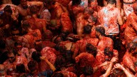 Gafas de bucear, ríos de tomate y mucha diversión: la Tomatina 2025 de Buñol en imágenes