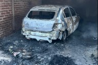 Un incendio destruyó un auto en un garaje de Santa Rosa